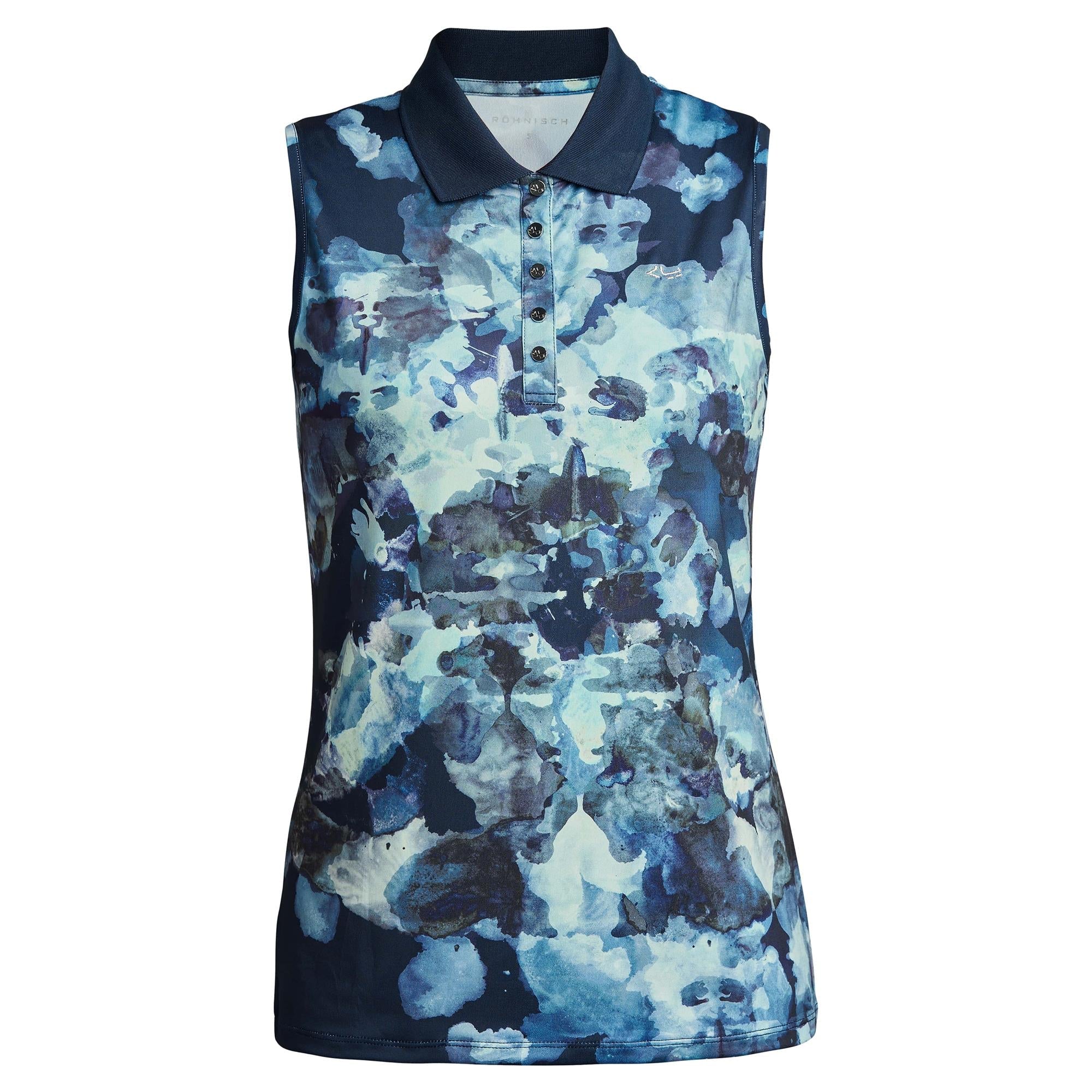 Rohnisch Direction Sleeveless Polo Shirt Blue Utopia